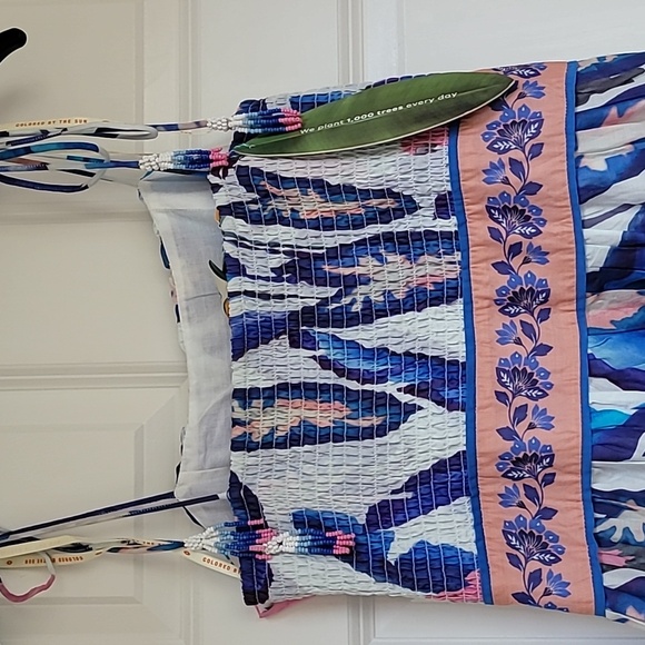 Farm Rio Foliage Printed Tiered Cotton Midi Dress - Picture 6 of 15